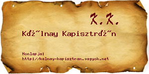 Kálnay Kapisztrán névjegykártya